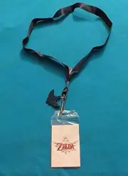 Legend of Zelda Skyward Sword Lanyard Black and Blue Design with Charm 2014
