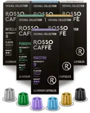 Rosso Coffee Capsules for Nespresso Original Machine - 60 Gourmet Espresso Po...