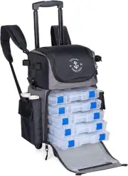Tackle Recon Rolling Fishing Backpack, Tackle Box Storage Bag