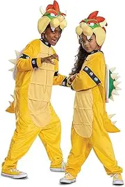 Bowser Costume Hooded Jumpsuit, Official Super Mario Character Costume for Kids, Size (14-16)