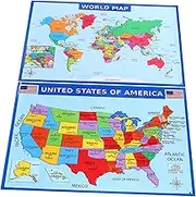 1 Set Map Hanging Globe for Map Pin Board World Map Wall Art International US Map Poster of America Big Poster of Map for Learning Wall Maps UV Paper STOBOK