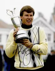 Sir Nick Faldo signed 8"x10" Open Championship Photo - winner 1987,1990 & 1992
