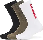 [HUGO] Men's 3 Pack Back Logo Combed Cotton Socks
