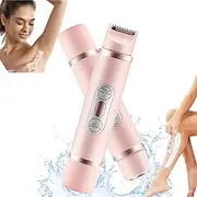 Comfort 2 In 1 Electric Lady Shaver, Women's Dual Head Trimmer, Wet & Dry Women Hair Remover, Bald Cat Razor, USB Rechargeable (Pink)