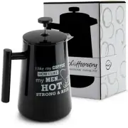 Joe Awesome French Press/Plunger Coffee Maker | Double Walled | Black | 1 Litre
