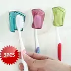 3PCS Dustproof Toothbrush Holder Wall Mount Toothbrush Dust Cap Bathroom