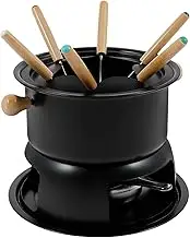 Fondue Pot Set, Stainless Steel Cheese Chocolates Fondue, Versatile Fondue Melting Pot Kit with 6 Forks, Even Heating Fondue Maker Protective Fondue Set for Melting Chocolates