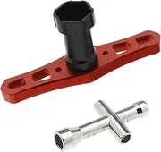 Set of 2 17mm Wheel Hex Nut Sleeve Wrench Installation Tool & 4/5/5.5/7mm Cross Wrench Small Sleeve Hex Socket Wheel Spanner Repair Tool for 1/8 RC Cars