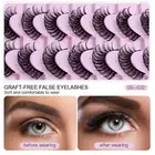 10 Pairs False Eyelashes Waterproof Decorate Eye Wispy Lashes Soft