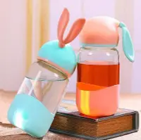在飛比找Yahoo!奇摩拍賣優惠-韓版玻璃杯 兔子狐狸  水杯 喝茶 學生 防燙