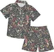 [Caihoyu] Big Boy Short Sleeve Button Down Shirt & Shorts Set Toddler Little Boys Outfit Infant Little Boy Gift