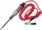 Sodcay 1 PC Car Digital Electric Pen, 6V-12V-24V DC Circuit Tester Light, Test Light with 5.9Ft Extended Spring Wire, Truck Vehicle Circuits Low Voltage Probe (Red) (SOXSB701RE-6V/12V/24V-1)