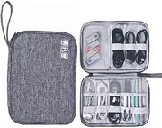 Universal Waterproof Travel Cable Organiser Bag Handbag Electronic Accessories Organizer Capacity Storage Carry Pouch Case for Chargers, Memory Cards, Power Bank,External Hard Drives,USB Cables,Plug