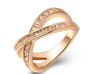 Fashion Vintage Zircon Gold Plated Ring for Wedding Engagement Gift