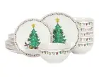 CHRISTMAS DINNERWARE SET. PEANUTS SNOOPY 18-Piece DINNER SET FINE CERAMIC PLATES