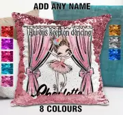 Ballerina Cushion Cover Sequin Throw Pillow Flip Sequins Ballet Personalised
