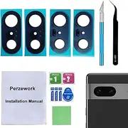 [Perzework] 2 Set Back Rear Camera Lens Glass Replacement for Google Pixel 7 with pre-Installed Adhesive and Reparing Toolkit