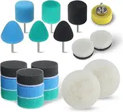 AuInLand Mini Detail Polisher Pads 1 Inch Buffing Pad Kit Car Detailing Drill Polish Pads Auto Polisher Machine Set