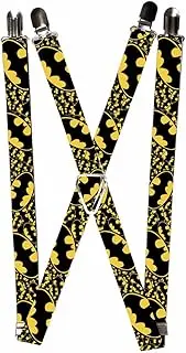 [Buckle-Down] Suspenders-Bat Signals Stacked W/Close-up Yellow/Black