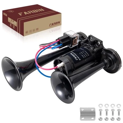 Air Horn Kit Yankee Horn 12V Car Horn Integrated Dual Horn 130dB Super Loud Twin