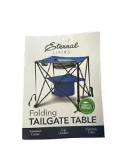 Eternal Living Folding Tail Gate Table Blue, Light & Portable w Carrying Case