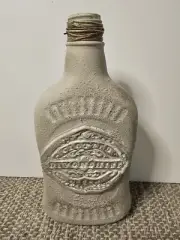 Decorative Bottle Old World Finish & Vintage Clay Label. Painted Glass