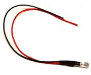 DIY Bare Red Black Wire with LED Light End