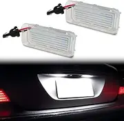 QQWD 2PCS LED License Plate Lights for 2009-2018 Ford Explorer Escape Fusion Fiesta Expedition Lincoln MKC, Error Free Xenon White 18-SMD 6000K Rear Bumper Tag Lights Lamps Assembly BB5Z-13550-A