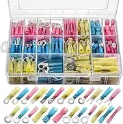 270PCS Heat Shrink Wire Connectors, Waterproof Wire Connectors Kit, Electrical Crimp Butt connectors, Solder Seal Wire Connectors Ring Terminals Spade Fork Splices