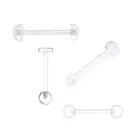 Wholesale 14 Gauge 4 Clear Tongue Barbell Ring Acrylic Barbell Piercing Retainer