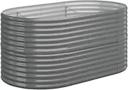 Garden Raised Bed Kit - Powder-Coated Steel Planter Box 152x80x68cm Grey | Durable & Weather-Resistant for Outdoor Planting, Vegetables, Flowers | Easy Assembly & Drainage Solution