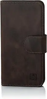 32nd Premium Leather Wallet Case for Apple iPhone 6 Plus & iPhone 6S Plus, with Built-in Card Slots, Stand and Magnetic Closure - Dark Brown