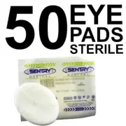 50 x FIRST AID STERILE EYE PADS NON WOVEN RAYON & POLYESTER ABSORBENT FABRIC
