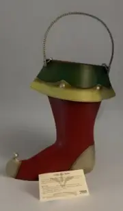 Christmas SOUTHERN LIVING AT HOME Santa’s Boot Door Bucket Metal NEW