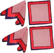 [MOBUTOFU] 4pcs Silk-like Chiffon Square Scarf Women's Head Scarves Satin Neck Wrap