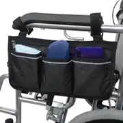 Cycling Walker Bag Rollator Organizer Pockets Wheelchair Scooter Stroller Side Bag for Sundries Wallet Snacks Storage Use