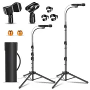 2 Pack Mic Stand Gooseneck Microphone Boom Stand for Singing Height Adjustable