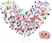 [ZmdecQna] 20 Pcs Tongue Bars 15mm Stainless Steel Tongue Bars Nipple Ring Piercing Barbell, Straight Barbell Surgical Steel, Piercing Jewellery Women Men(Boxed), pole length 15mm, ball diameter 6mm,