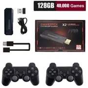 4K Retro Video Game Emulator Console - Wireless Controllers - 128GB 40 000 Games