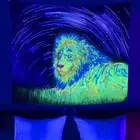UV Blacklight Tapestry With Lion Grassland for Bedroom