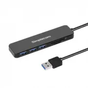 SIMPLECOM CH365 SuperSpeed 3 Port USB 3.0 (USB 3.2 Gen 1) Hub with SD MicroSD Ca
