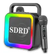 Karaoke Machine with Two Wireless Microphones, Portable Bluetooth Speaker for