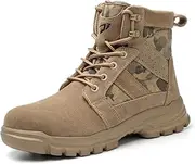 [CORANSBER] Steel Toe Boots for Men Women Safety Boots Indestructible Composite Toe Boots Lightweight Construction Steel Toe Shoes