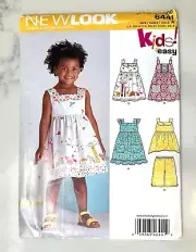 New Look 6441 Sewing Pattern Size 1/2 - 4 Girl's Dresses, Pants and Top