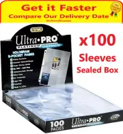 100 x ULTRA PRO PLATINUM HOLOGRAM TRADING CARD 9 POCKET SLEEVE PAGE IN BOX