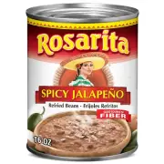 Rosarita Spicy Jalapeño Refried Beans| Frijoles Refritos , 16 oz - Free Shipping