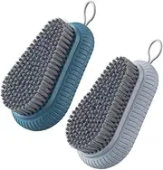 EXQUIMEUBLE 2pcs Soft Bristle Nail Brush Gentle Cleaning Brush for Hands Nails Lightweight Portable Grey Hygiene