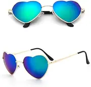[HCHES] Pink Heart Sunglasses Metal Women Designer Fashion Glasses Ladies Metal Heart Shaped Ocean Sun Glasses