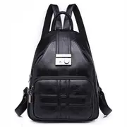 Simple Style Soft PU Surface Double Shoulder Bag Ladies Handbag Messenger Bag (Black)