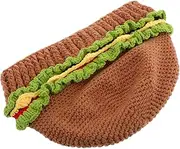 [AKOOSY] Cute Hamburger Hat Kawaii Knitted Bread Cap for Unisex Warm Comfortable for